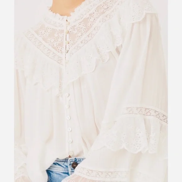 🆕✨ ELLA LACE Spell & The Gypsy Blouse White - Picture 3 of 8